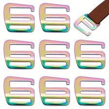 1box 8pcs Alloy Slider Buckles 9-Shaped Adjustable Buckle Fasteners for Strap