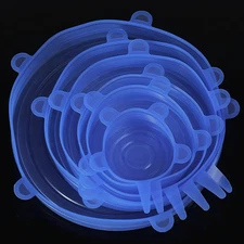 Flexible Lid Silicone Cover Food Wrap Caps Cookware Bowl Fresh Microwave Lids 