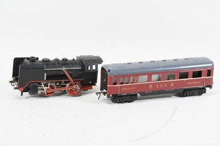 O56J24 Fleischmann Modelleisenbahn 50er Spur 0 1x Lok GFN 350 1x Speisewagen