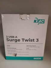 KMC Surge Twist 3, 2 Usb-a, 3 Outlets, Surege Protection, 5 Foot 16 Guage Cord