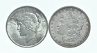 1879 Morgan & 1922 Peace Silver Dollar $1 Bullion Collection Lot *198