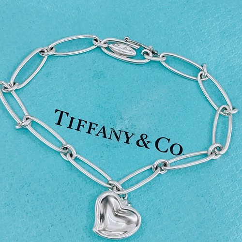 Tiffany & Co. Curved Heart Bracelet Elsa Peretti Sterling Silver 925 - Picture 20 of 24