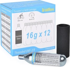 Threaded CO2 Cartridges 16G - for All CO2 Bike Tire Inflators with Threaded