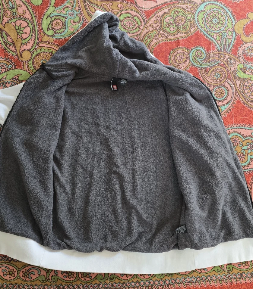 Sudadera con capucha vintage Y2K Element Spellout cremallera monopatín skate grunge talla L blanca Foto 3 de 4