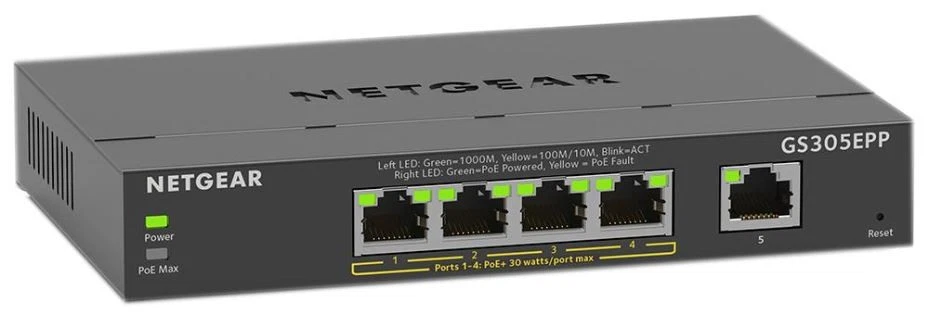 NETGEAR - Suis 5 Port Gigabit Ethernet Terurus PoE+ dengan Belanjawan Kuasa 120 - Image 2 of 4