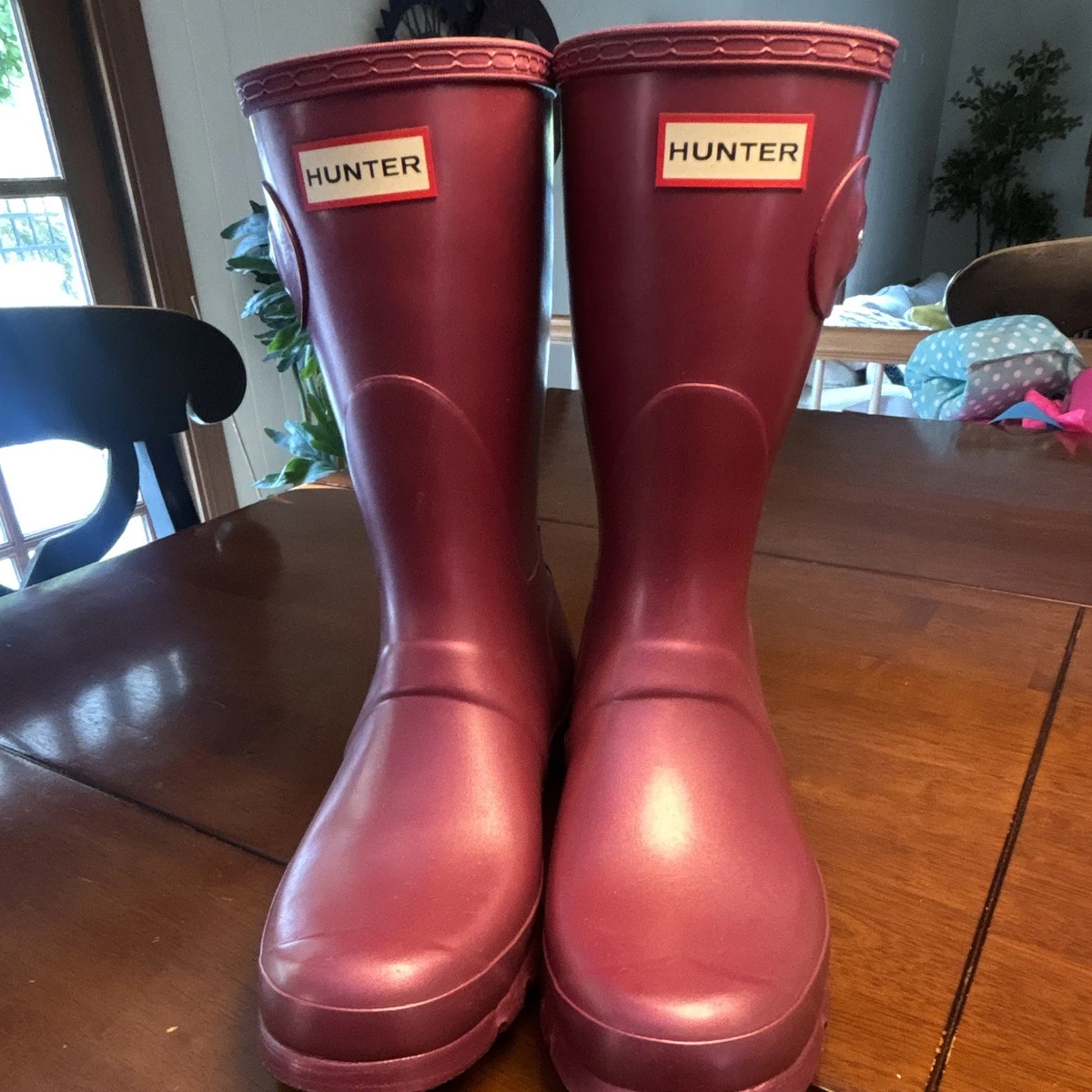 Hunter Pink Rubber Boots for Women for sale | eBay