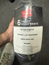 Hanes Men's Tagless Exposed Waistband Boxer Briefs Asrtd. Colors, 6 Pack Size M