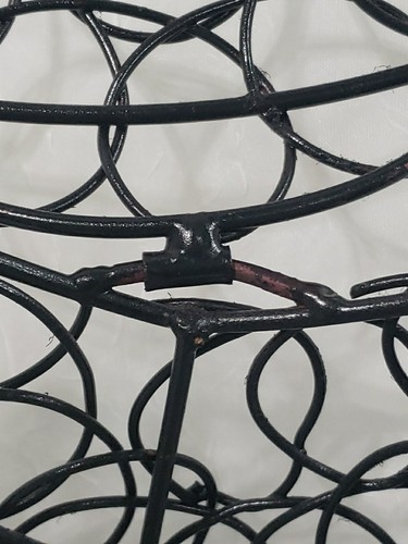 Wire Egg Basket Chicken Hen Rooster Shape With Lid Black Rustic Farmhouse *Read - Picture 9 of 12