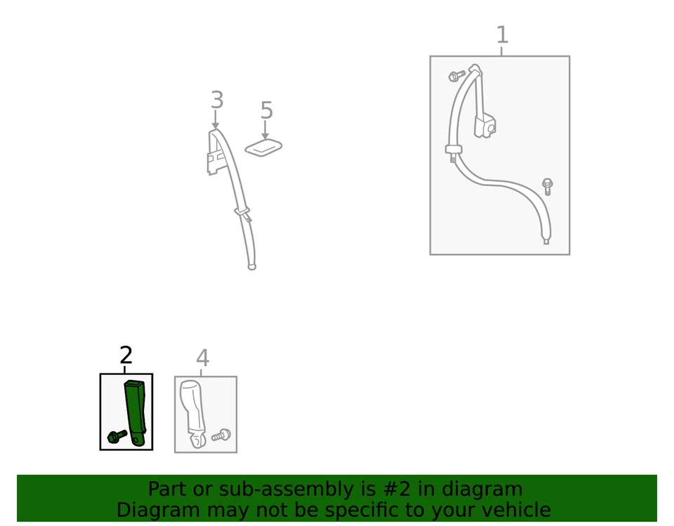 Cinturón de seguridad original RR 2008-2017 del lado del conductor con hebilla, pieza nueva OEM, P/N 19301276 Foto 3 de 4