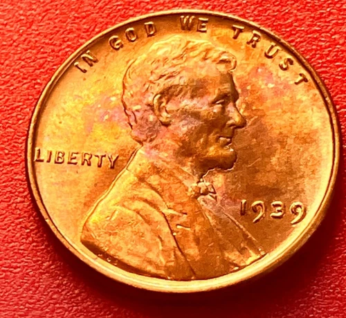 1939-P Lincoln Wheat Cent Penny GEM RED BU From an Original Bank Roll