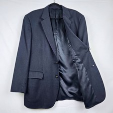 Jos A Bank Mens Grey/Gray Wool Cashmere Blazer Sport Coat 46R Gold Crest Buttons