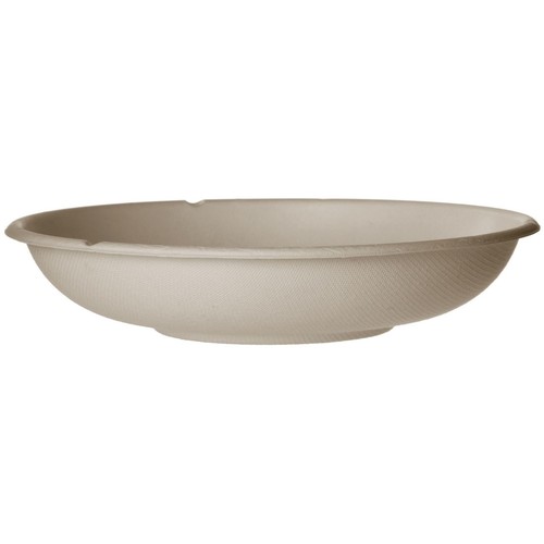Compostable 24oz Molded Fiber Wide Bowls, Case of 400, Disposable, Natural Co...