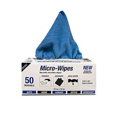 200GSM Microfiber Cleaning and Drying Cloths with Dispenser 12 x 12 in Blue
