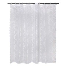 Translucent Lace Shower Curtain, 72x72 Flower Blossom White