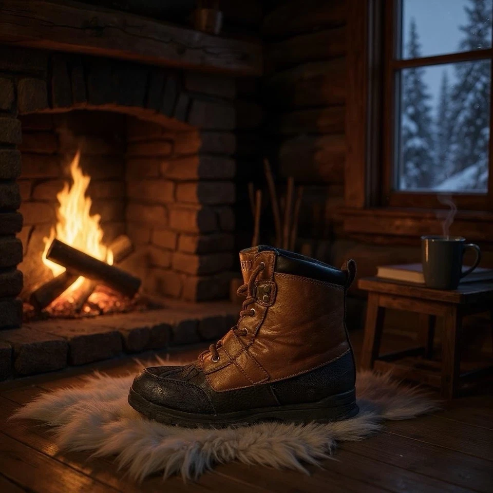 Polo Ralph Lauren Colbey Mid II Duck Boots Kids 3.5 Brown Waterproof - Image 2 of 4