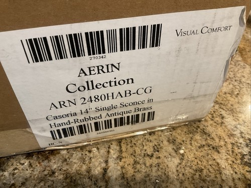 Visual Comfort Aerin Casoria 14” Single Sconce Antique Brass, MSRP $479 - Picture 7 of 9