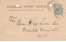 Canada 1905 1c PSC Inverness Railway tp Marble Mountain NS RF E-2