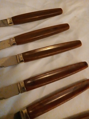 Vintage 8er Set Edelstahl Steakmesser Regent Sheffield England mit Bakelit - Bild 7 von 16