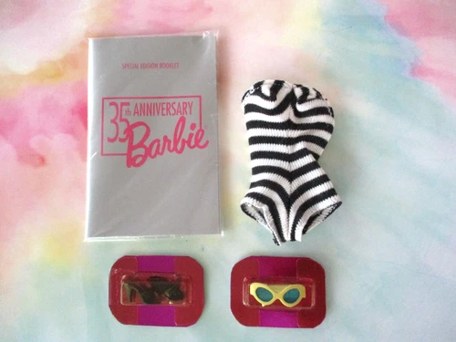 Vintage #1 Barbie Swimsuit/Glasses/Shoes/Booklet 1959 Repro Set