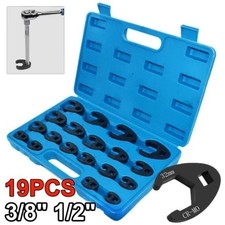 19pcs Crows Foot Wrench Set 12 And 38 Drive Flare Nut Crowfoot Wrench Set