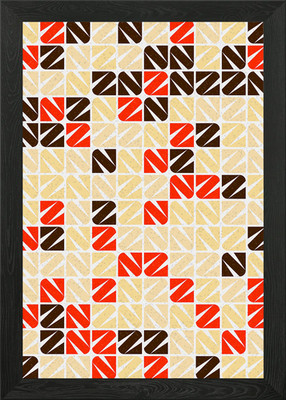 Geometrisches Muster NZ gerahmtes Wandbild Poster Leinwanddruck Bild