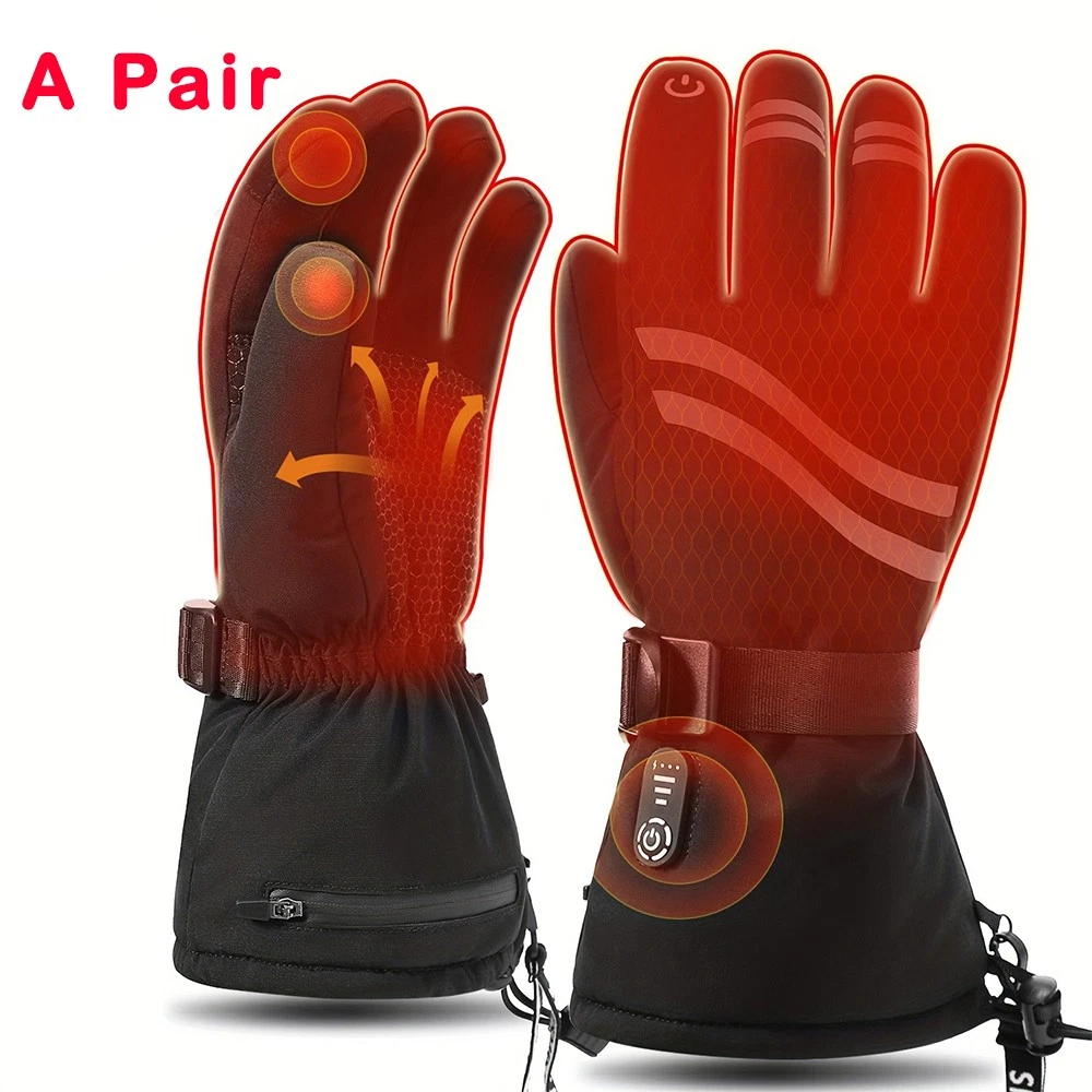 Waterproof Touchscreen Heated Gloves - Rechargeable Gloves fits Hunting & Skiing