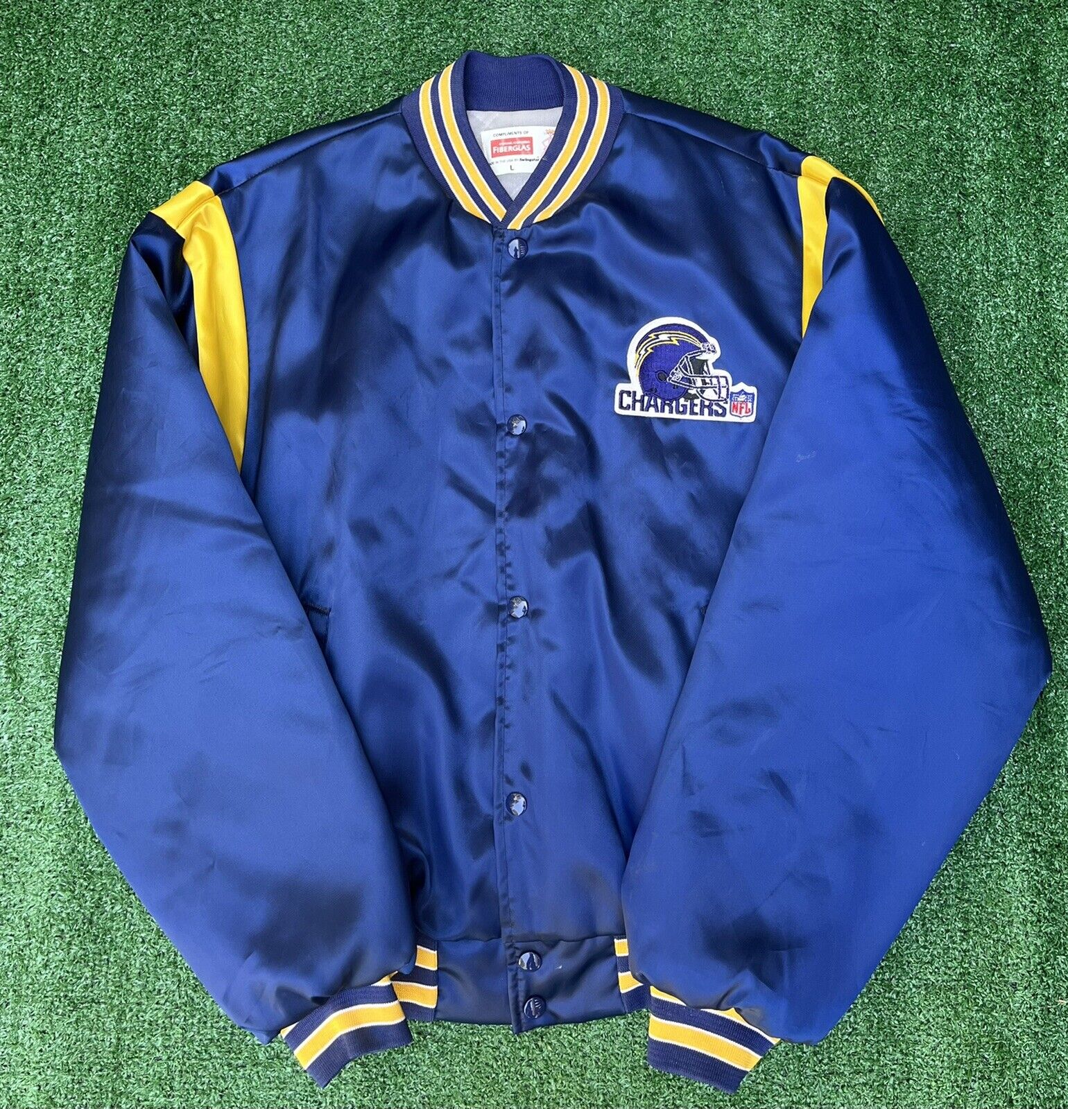VTG 1980 San Diego Chargers Swingster Satin Bomber Jacket Mens Rare ( Size  L ) !