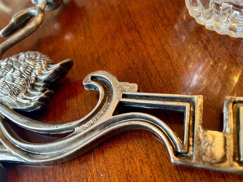 Vintage Swan Candle Holder Centerpiece Taper Candles Silver Tone Candelabra - Picture 5 of 7