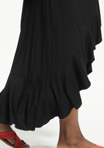 Boden Nora Black Wrapover Maxi Dress UK 6P Jersey Frill Strappy Salsa NEW J0441 - Picture 5 of 8