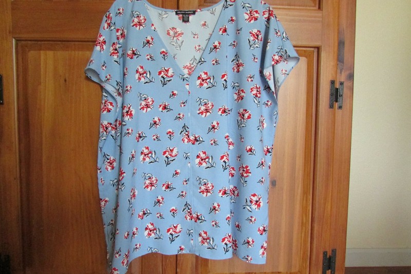 Hilary Radley Blouse,Sz XXL,Blue/red floral