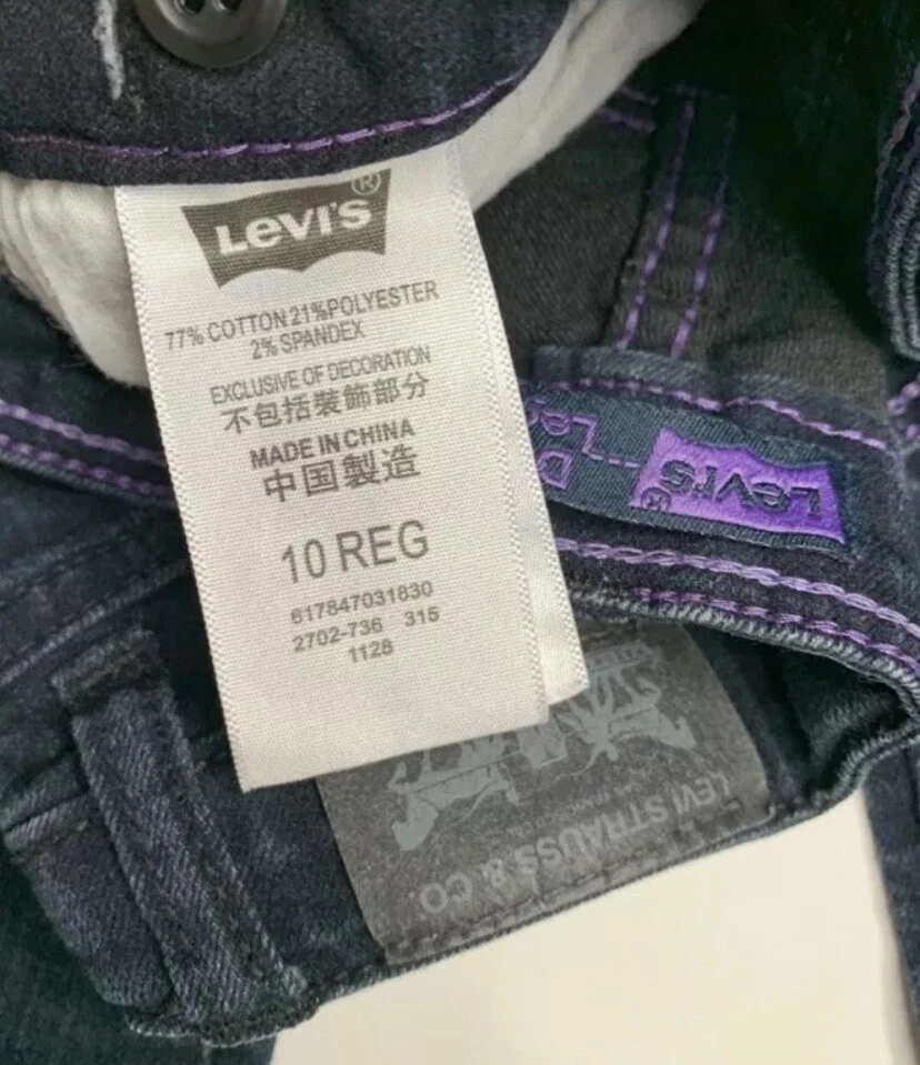 Levi's Denim Jegging Legging Pantalones Azul Largo Pierna Recta Niña 10 Grande L Foto 3 de 4