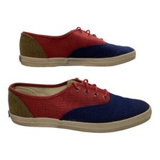 Vintage Keds Color Block Corduroy Lace Up Shoes  Original Box Women's Size 8.5