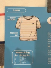 ALDI GEAR Striped Scoop Neck Relaxed Boxy Fit Logo T-SHIRT LADIES WOMEN S