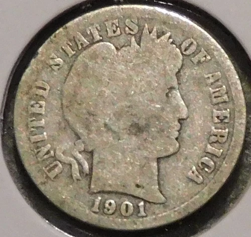 Silver Dime - Barber - 1901