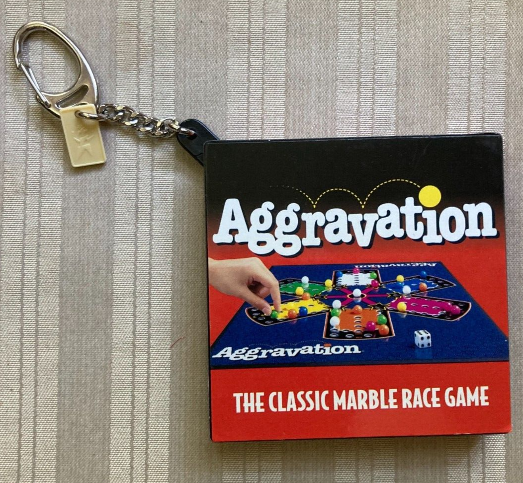 2001 Basic Fun Hasbro Aggravation Classic Marble Game Keychain Complete