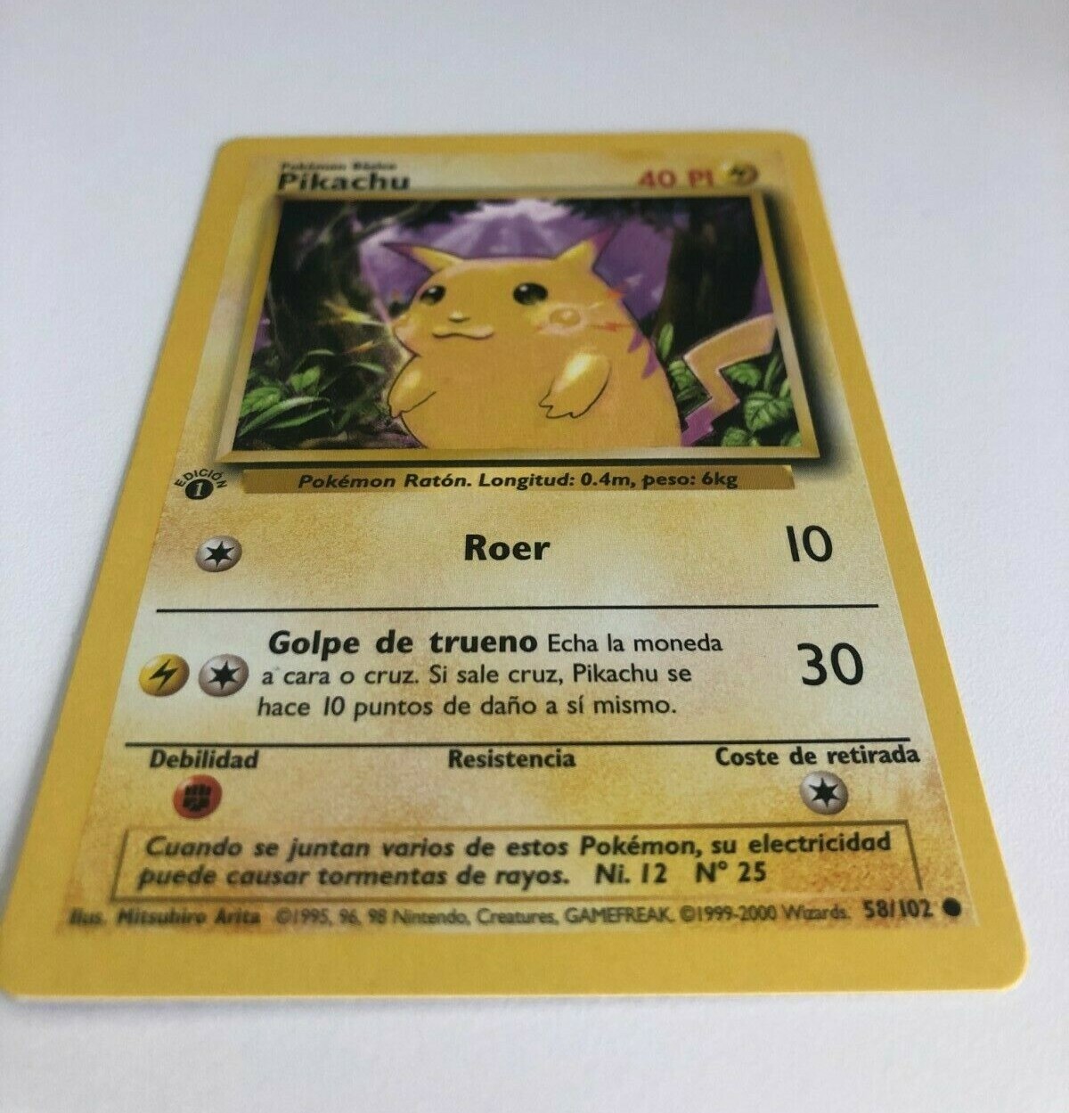 Carta Pokemon - Set Base 1999 - 58/102 - ES - Pikachu Roer