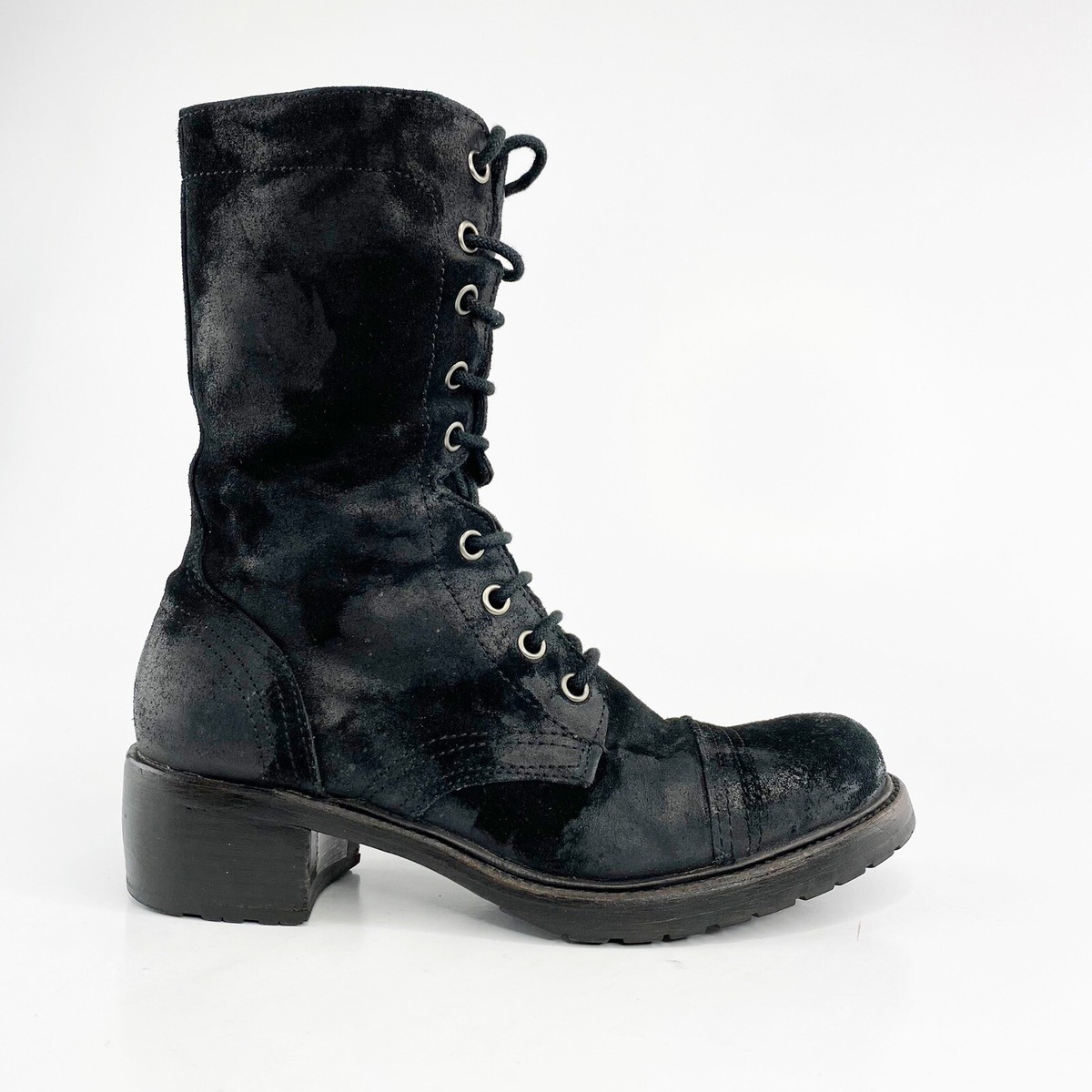 Donald J Pliner Women Combat Boots Gayora-8181 Black Sz