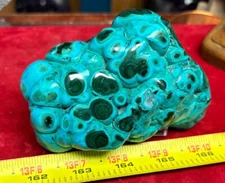 Chryscolla On Malachite Fully Polished Botroidal Free Form 477.7 Grams