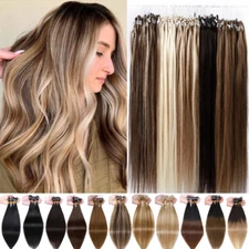 THICK 100% Remy Human Hair Extensions Micro Loop Tips Ring Bead ASP BALAYAGE 1G