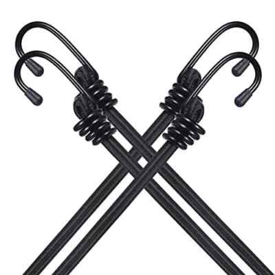 8mm HEAVY DUTY BLACK MARINE GRADE BUNGEE CORD Tarp Tie Down Strap 12-20-24-30-40