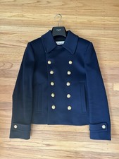 Authentic $3950 Celine Nwt Navy Chelsea Pea Coat Jacket Size 36