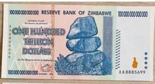 🔥AUTHENTIC  ZIMBABWE 100 TRILLION DOLLARS 2008 AA SERIES P91 UNC UV PASSED COA