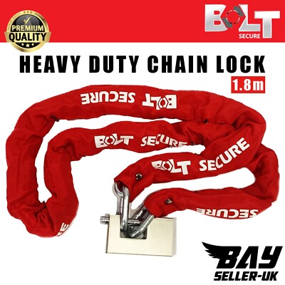 Bolt Secure Motorcycle Chain Lock Heavy Duty Motorbike