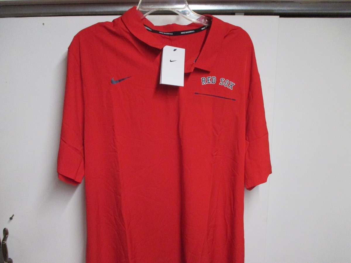NIKE BOSTON RED SOX AUTHENTIC MENS DRI-FIT DRESS SHIRT (XXL) NWT RED 1/4  BUTTON