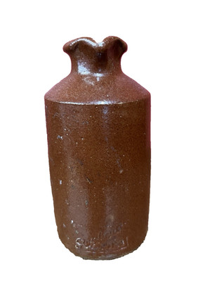 Antique Victorian 1800s Bourne Denby Stoneware Ink Bottle FREE UK DELIVERY