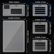 5 Pack Straight Line Stencil for Journaling and Envelope Addressing Guide Ste...