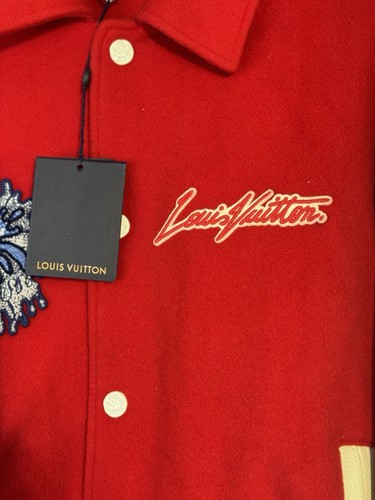 Louis Vuitton x Yayoi Kusama 23SS Wool & Leather Jacket 54 Men's Red x white - Picture 3 of 14
