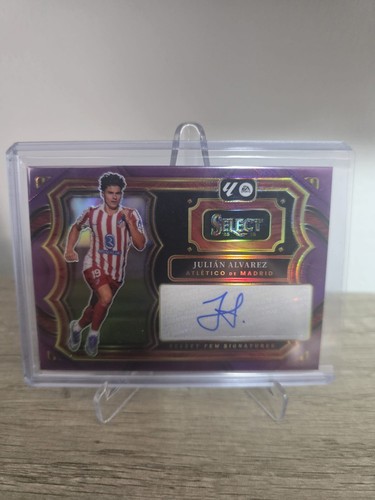 Julian Alvarez Auto /10 Purple Prizm 2025-26 Panini Select La Liga Atletico