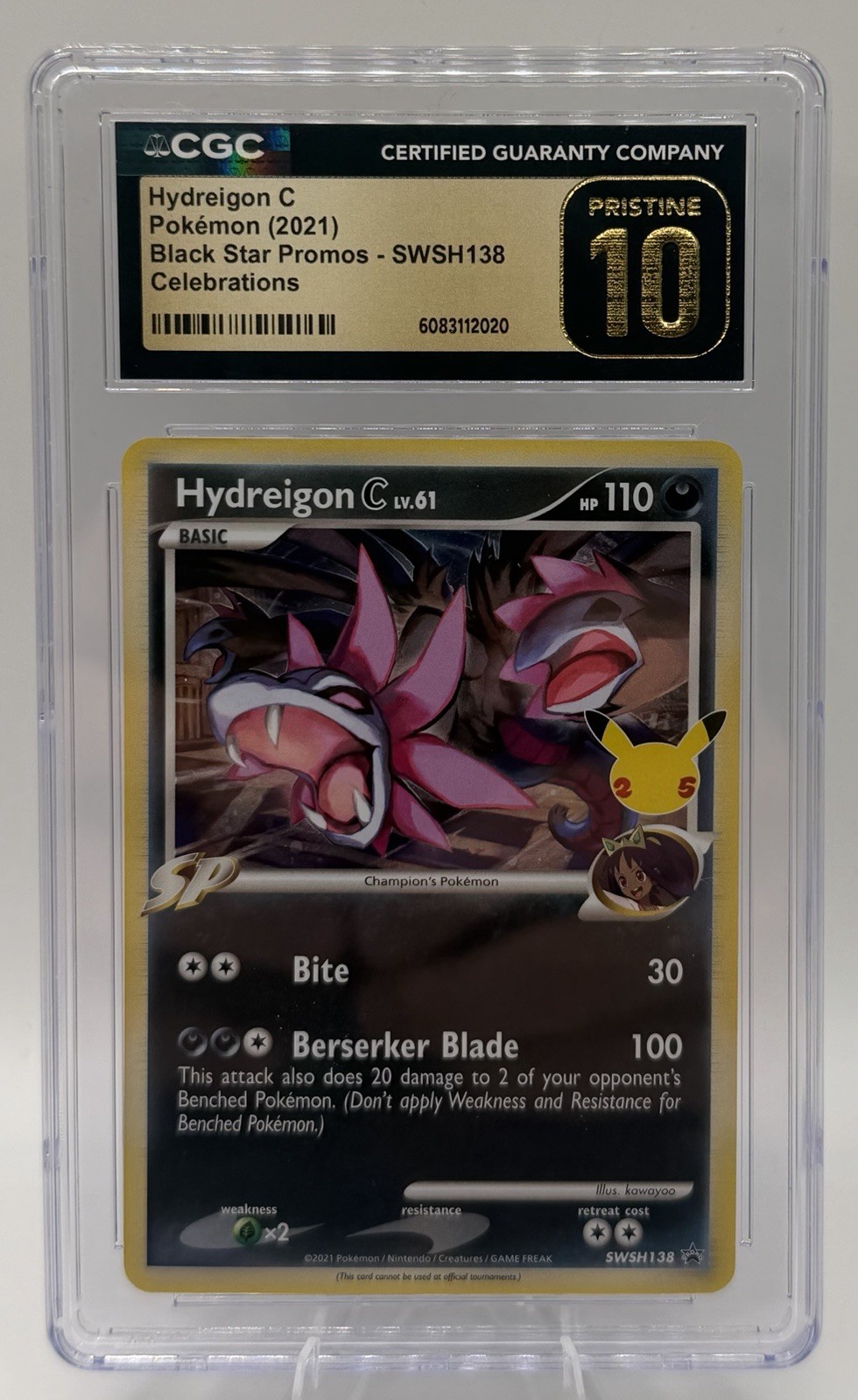 2021 Pokemon BSP Celebrations #SWSH138 Hydreigon C CGC 10 PRISTINE