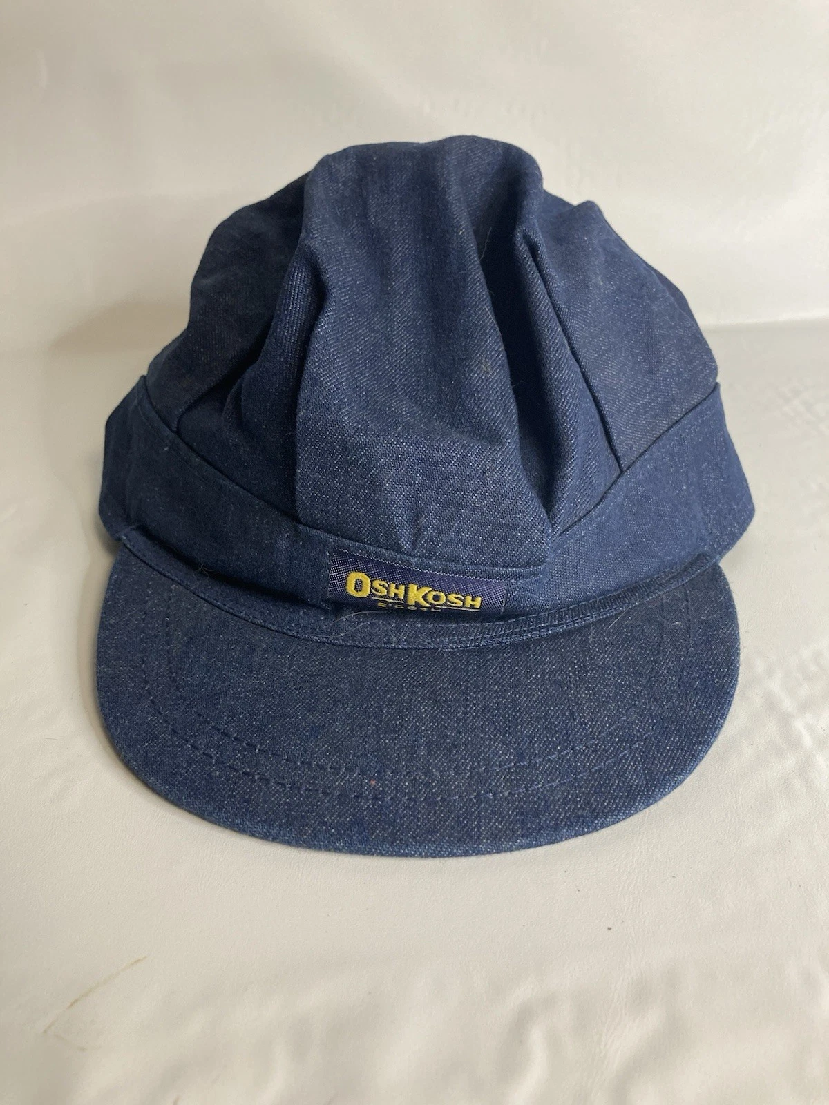 Oshkosh Blue Denim Engineer Train Conductor SnapBack Hat Vtg Rare Toddler